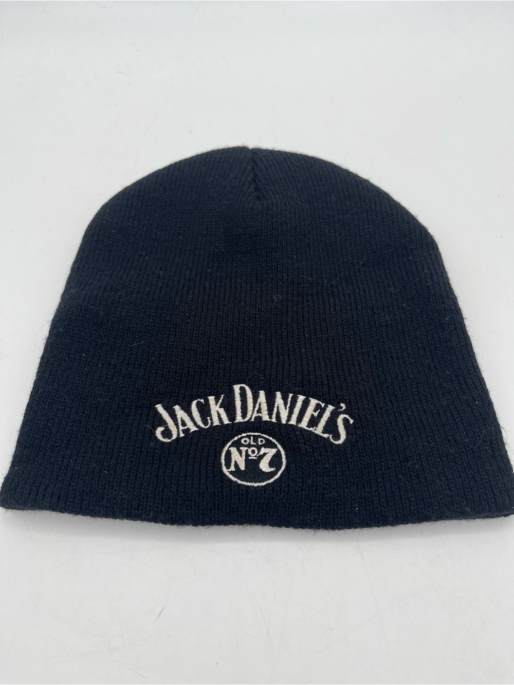 Jack Daniel's Black Knit Beanie with White Logo Embroidery